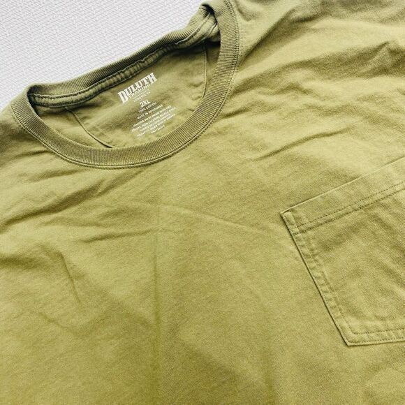 Duluth Trading Co Men Shirt 2XL Green Long Tail‎ Pocket Relaxed Workwear Outdoor - Picture 1 of 5
